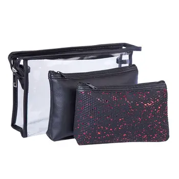 

3pcs Travel Cosmetic Bag Holder Makeup Pouch Toiletry Storage Case Organizer