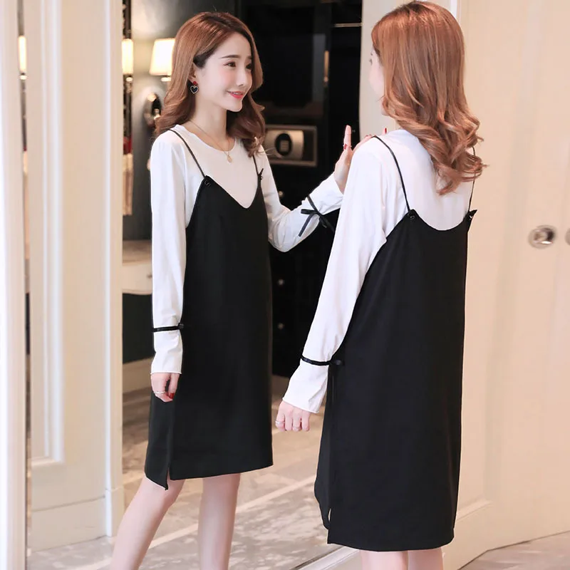 

Maternity Clothes 2020 New Style Spring Clothing Korean-style Fashion Mom Long Sleeve Suspender Strap Bell Sleeve Pregnant Women