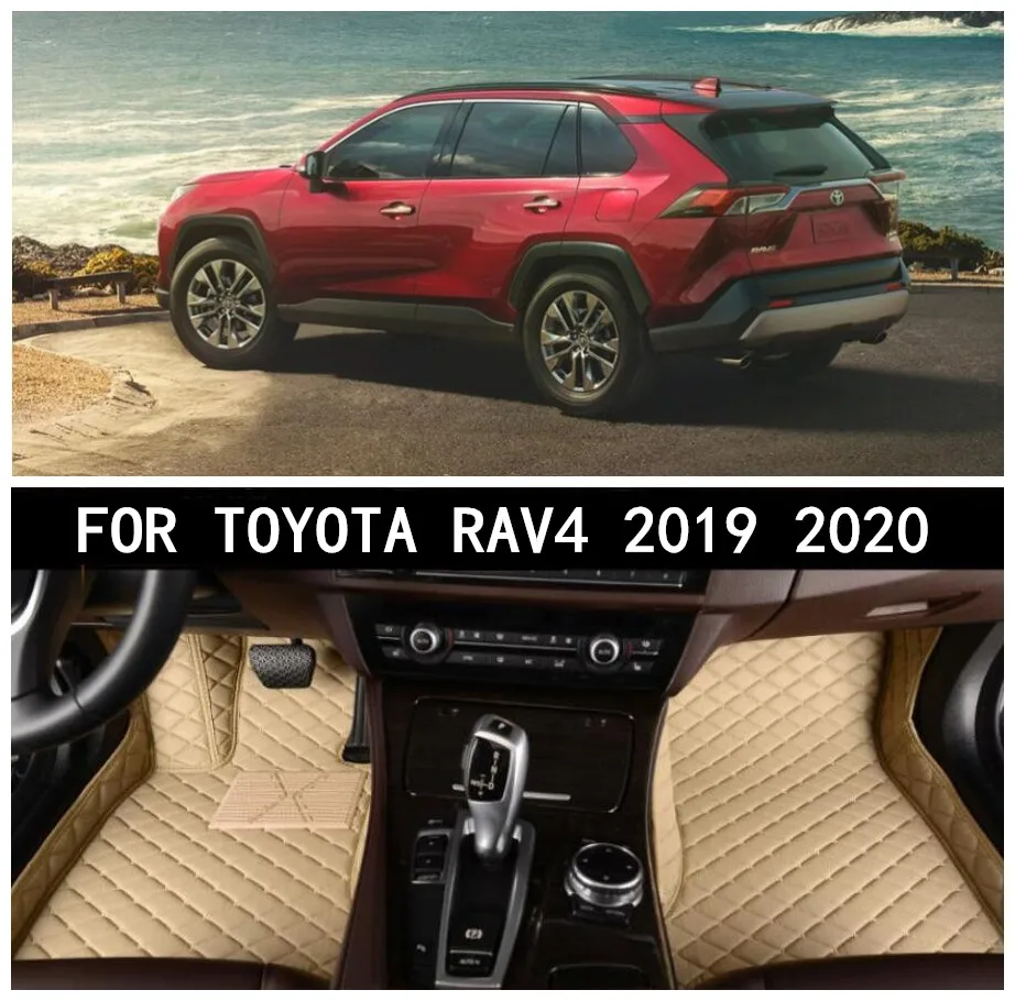 Роскошные кожаные автомобильные 3D напольные коврики для TOYOTA RAV4 2019 2020 EMS