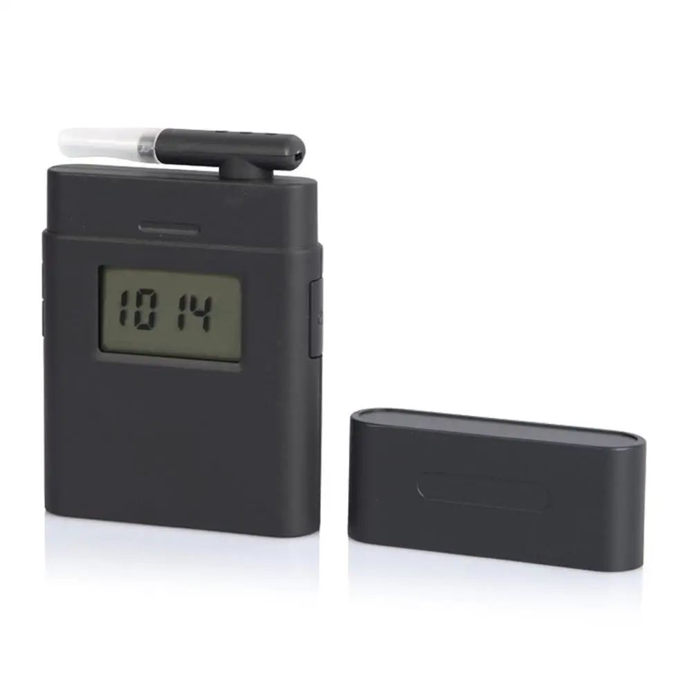 Digital Portable Alcohol Tester Small Square Shape Audible Alert Red Backlight Screen Mouth Piece Quick Response And Resume