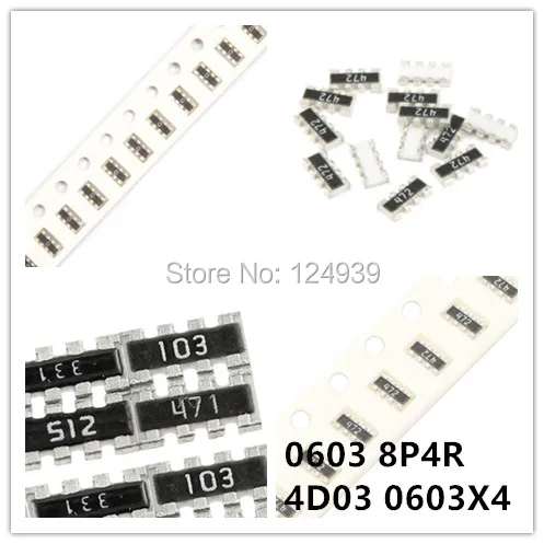 1000 шт. 0603x4 2*4P 0603*4 0603 8P4R J 5% 4D03 сети резисторная матрица 24k 24 ком 27K 27 30K 30 кОм 33K 33 36 кГц