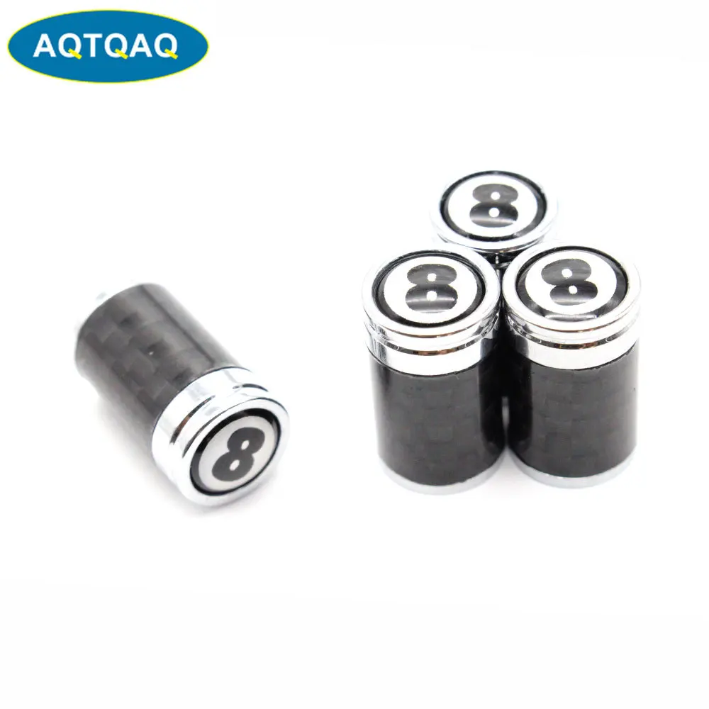 4 Pcs/Set Copper + Carbon Fiber NO.8 Style Tire Valve Stem Cap Wheel Air Caps for Auto Cars | Автомобили и мотоциклы