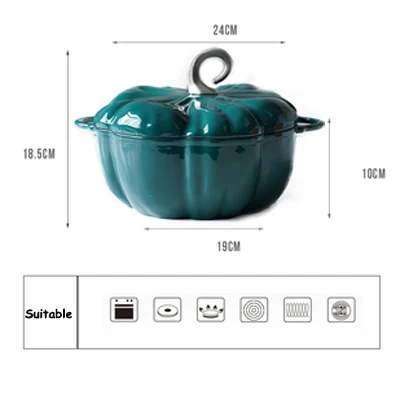 Kitchen Cooker Cooking Pot Pumpkin Enamel Saucepan Household Cast Iron Pot  3.3l White Inner Wall Stockpot Multi Color Optional - Soup & Stock Pots -  AliExpress