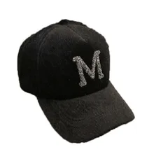 Кепка Женская Корейская версия плюшевые Стразы бейсболка с буквами тренд Джокер Повседневная Солнцезащитная наружная теплая шляпа