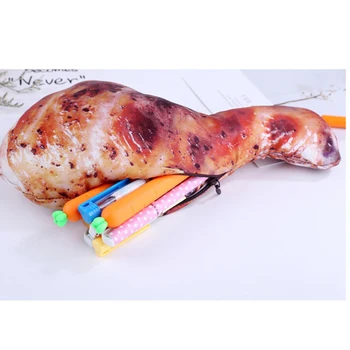 

Simulated Drumstick Pig Trotter Pencil Case Pen Holder Quirky Office Accessories Makeup Case Bag UY8