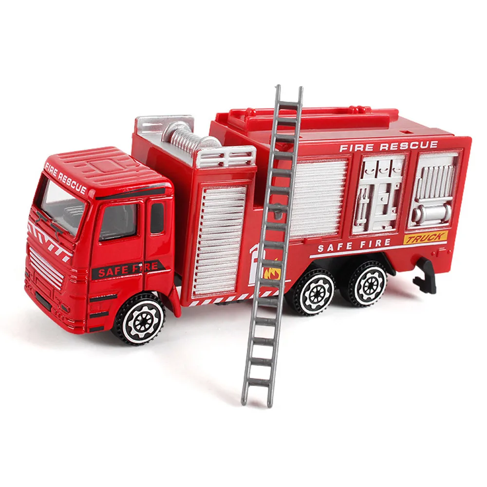 Alloy Engineering Toy Mining Car Truck Children's Birthday Gift Fire Rescue Present Toys For childrenToy Vehicles Fire Truck
