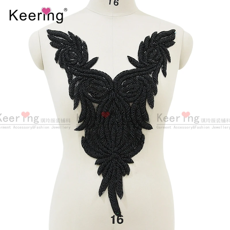

Handmade Pearl Large Applique For Wedding Dress, WDP-072