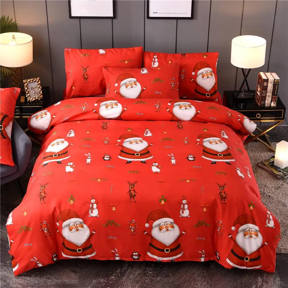 Рождественская кровать, пододеяльник, набор, Санта Клаус, узор, наволочка, пододеяльник, рождественские украшения для дома