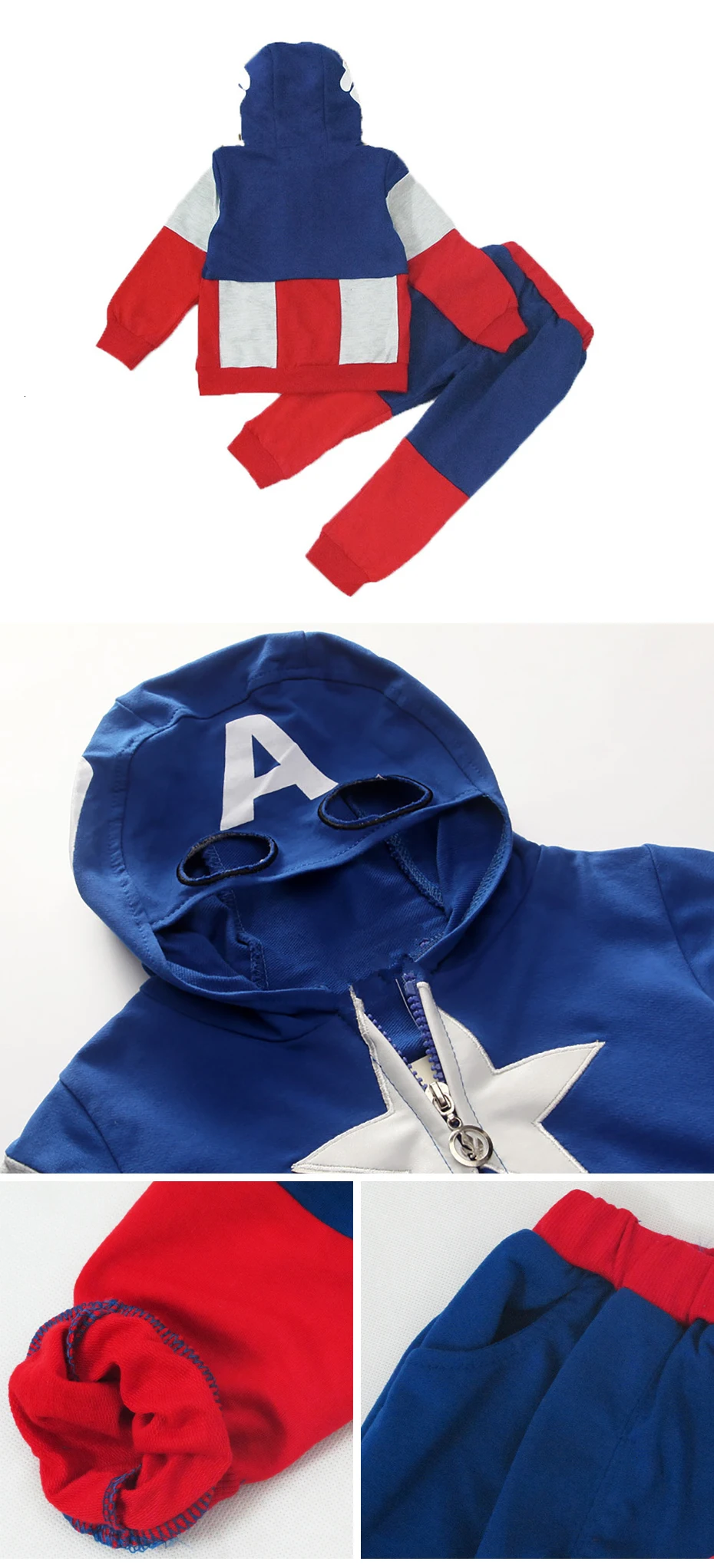 Детская одежда «Капитан Америка»; хлопковое повседневное пальто с капюшоном и длинными рукавами; детская одежда для мальчиков; комплекты одежды для девочек; зимняя одежда; От 2 до 8 лет