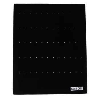 

60-Hole Velvet Jewelry Frame Stand L-type Plastic Display Rack