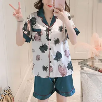 

Sexy lingerie pajamas for women kigurumi home clothes lenceria nightie Shorts Sleeve Sleepwear Nightwear Pant Sets h4
