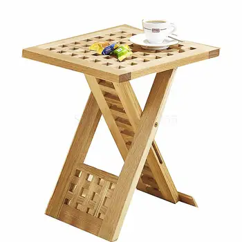 

Coffee table solid wood small apartment tea table creative folding portable paint-free environmentally friendly bedside