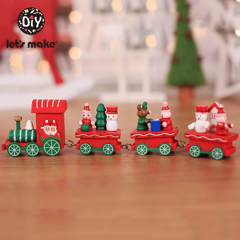 Let'S Make 1 шт. рождественские украшения, Рождественский деревянный поезд, детский сад, праздничные подарки, рождественские подарки для детей