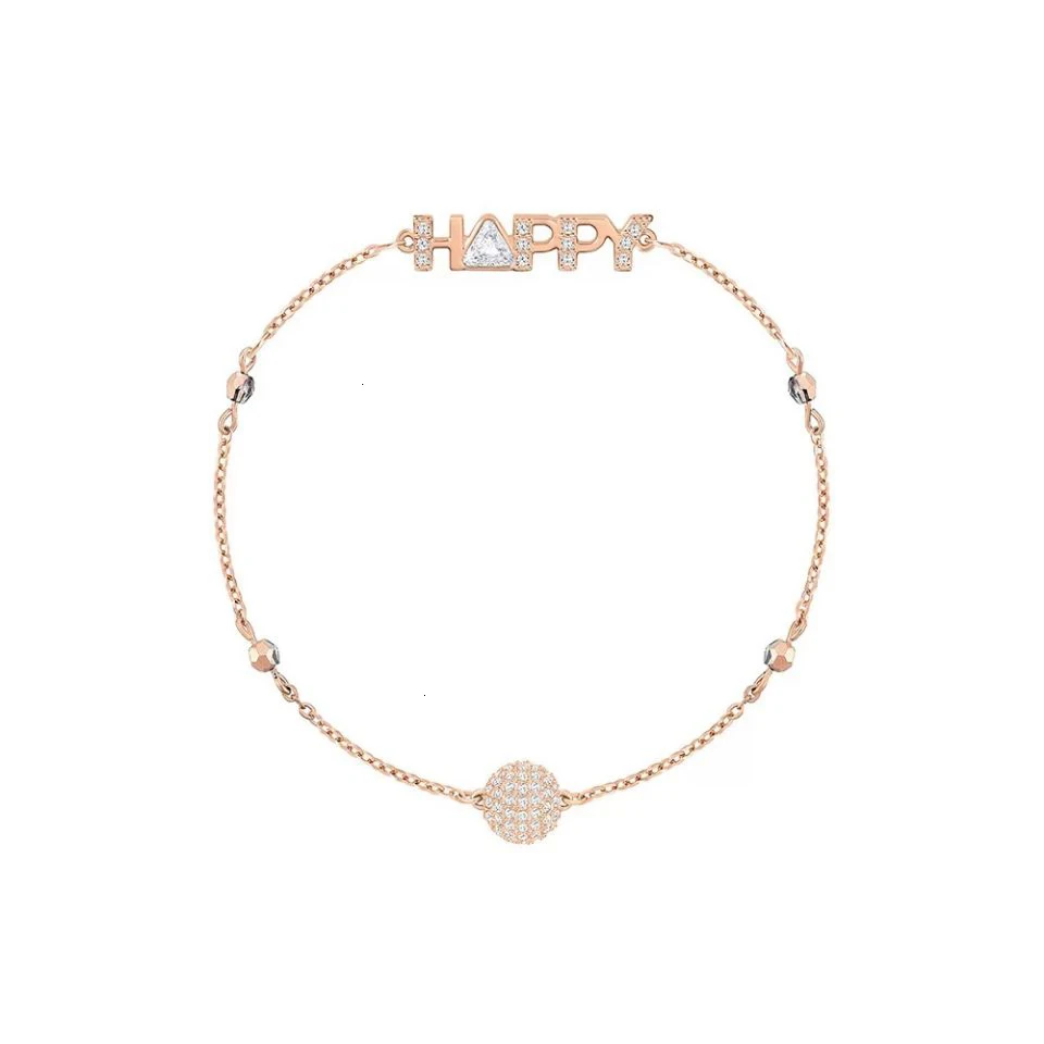 

High quality swa1; original invisible magnetic button romantic gold bracelet pink