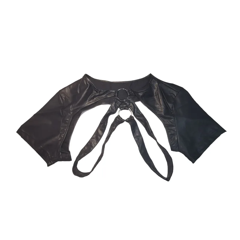 AIIOU Мужская забавная Сексуальная майка искусственная кожа гей с кольцом