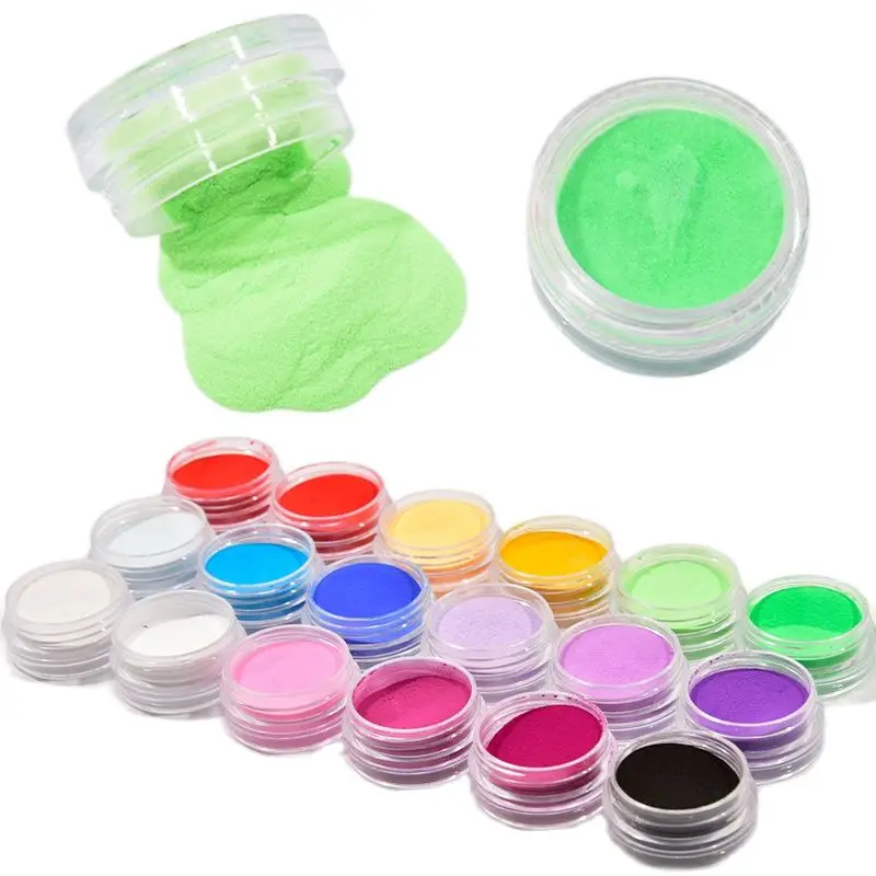 18 Colors Acrylic Nails Powder Acrylic Powder for UV Nail Art Polymer Builder New Carving Pattern 3d Manicure nail powder acrylic nail powder