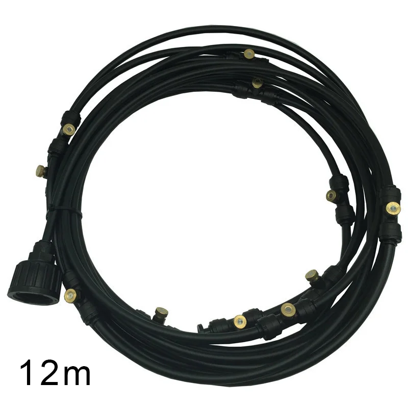 12m Mist Cooling System Garden Misting Irrigation System Outdoor Watering Cool Nozzles Set for Lawn FP8 - Цвет: 12m