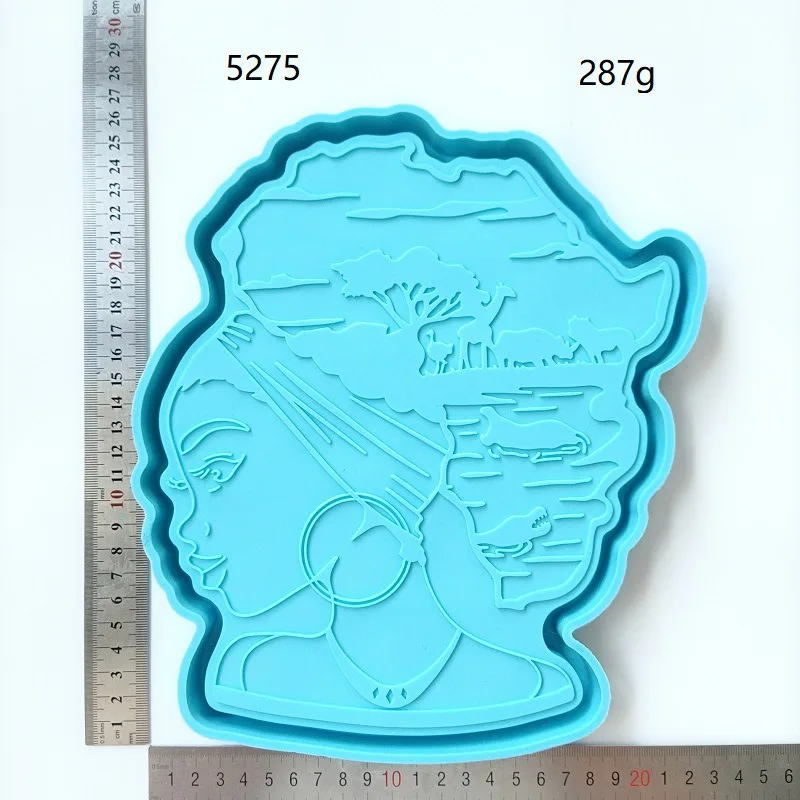 

African Goddess Head Tray Coaster Holder Silicone Mold for DIY Crystal Epoxy Resin Mold Home Coaster Making Tools for Resin