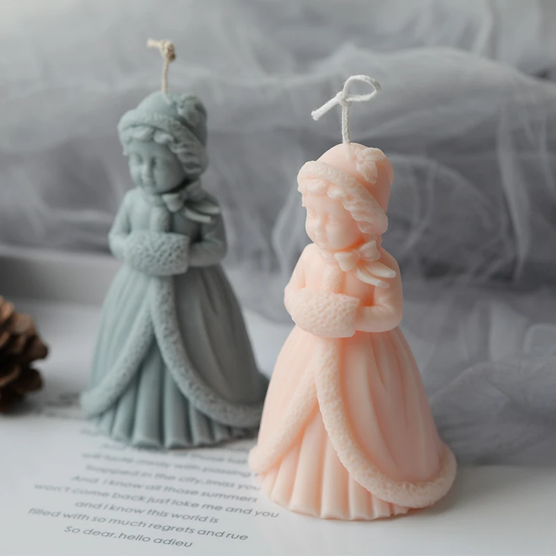

Christmas Princess Silicone Candle Mold 3D Aromatherapy Plaster Soap Handmade Ornaments Mould Christmas Decoration