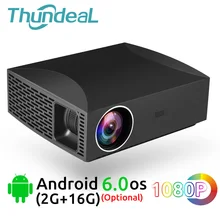 Thundeal completo projetor hd f30 nativo 1920x1080 5500 lúmen 3d vídeo led lcd opcional f30 up wifi android bluetooth f30up beamer