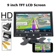 Автомобильный монитор 9 дюймов TFT ЖК-монитор для камеры заднего вида Мини ТВ Компьютерный дисплей зеркальная ссылка для Android Iphone