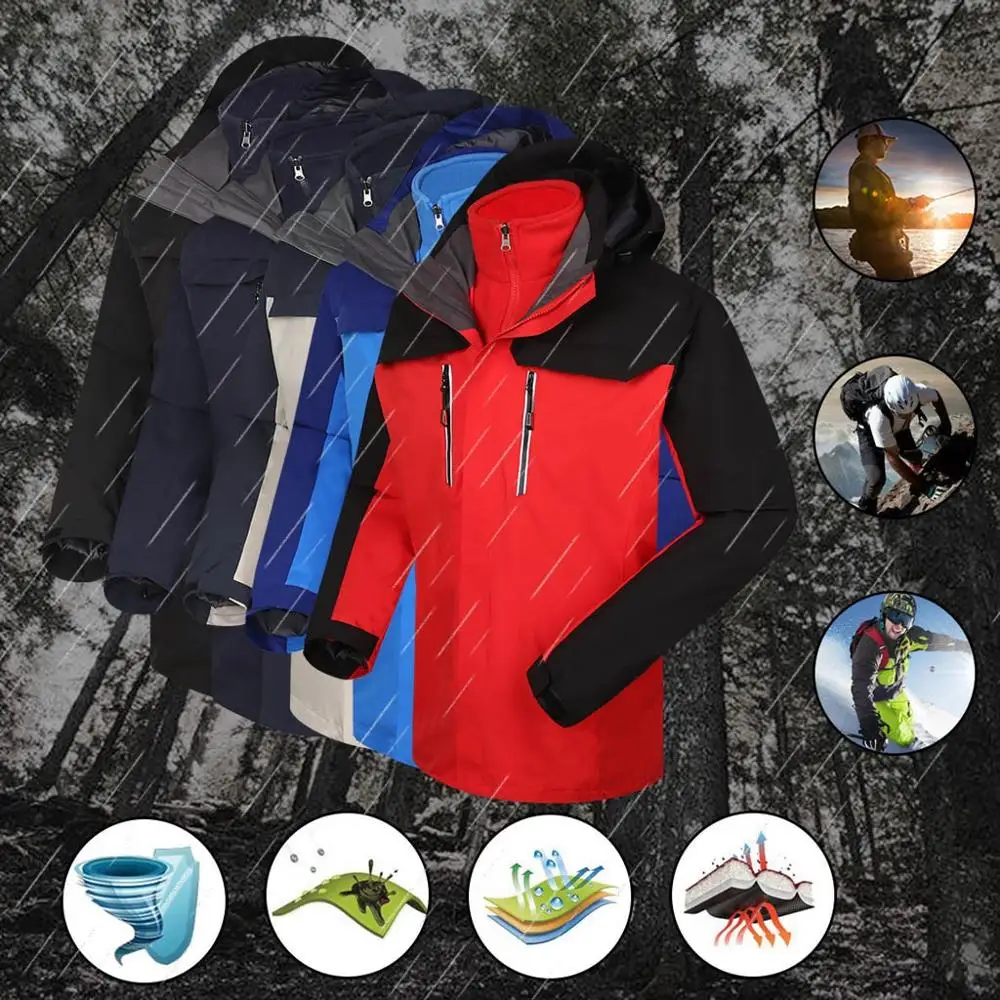 

Men Winter Hooded Softshell Windproof Waterproof Soft Coat Shell Jacket Outdoor Camping Hiking Jackets Autumn Coat