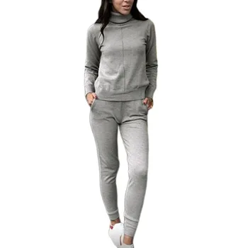 

2020 Autumn Women 2 Piece Sweater Outfit Turtleneck Sweater Knitted Pullover and Knitted Pants 2 Piece Suits and Set