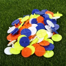 Новинка 100 упаковка круглые пластиковые маркеры для мячей для гольфа разные маркеры для гольфа Аксессуары для гольфа