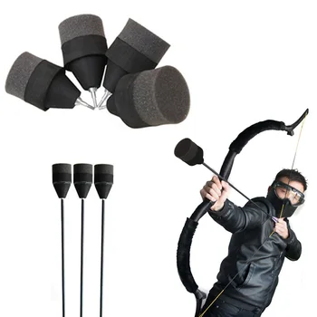 

1/6/12pcs Black Soft Sponge Arrow Head Foam Shooting Arrowhead Game Practice Tips for Archery Bow CS Shooting