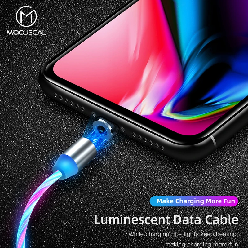 

MOOJECAL Magnetic charging Cable Micro USB Type C Charger Fast Charging For iPhone XS Max Samsung Charge Android Phone cord