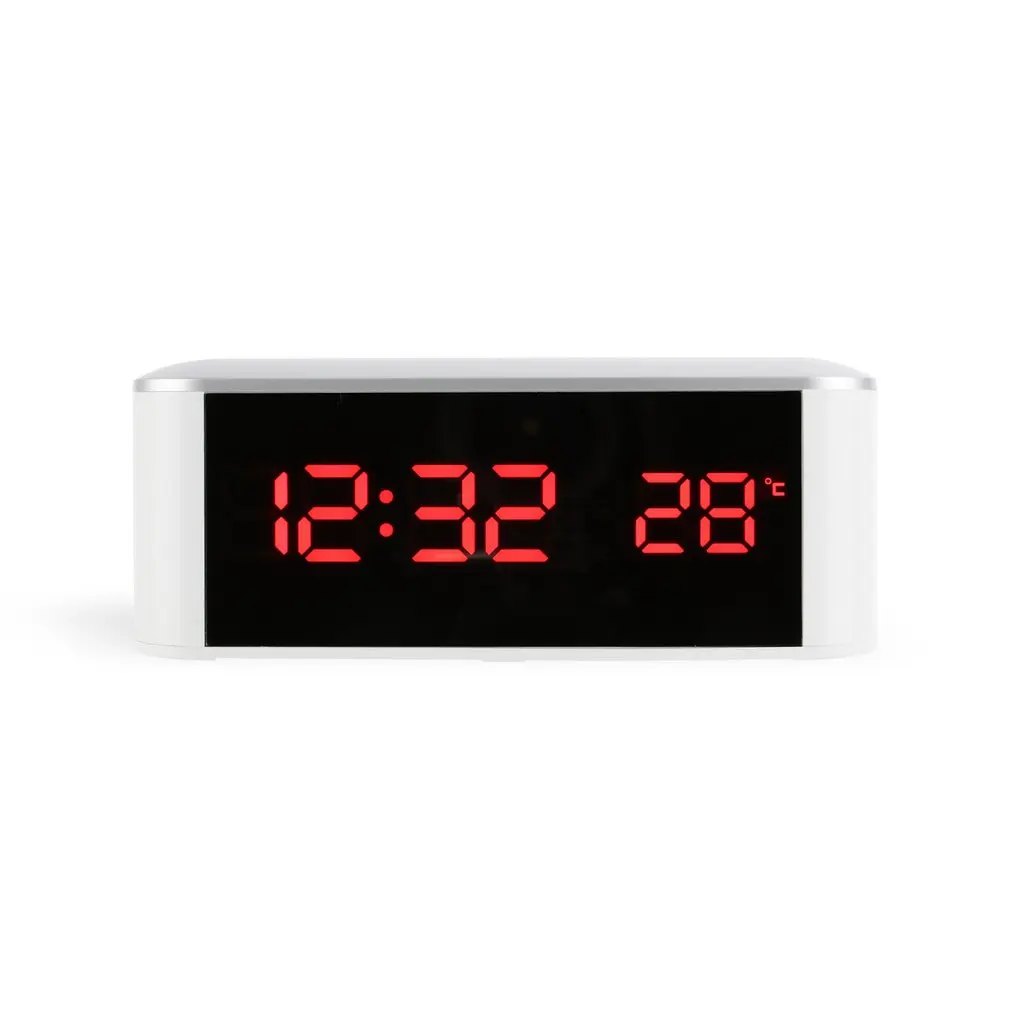 Touch Alarm Clocks Home Decor LED Table Clock Big LCD Electronic Desktop Digital Table USB Thermometer Alarm Snooze Clock - Цвет: Прозрачный