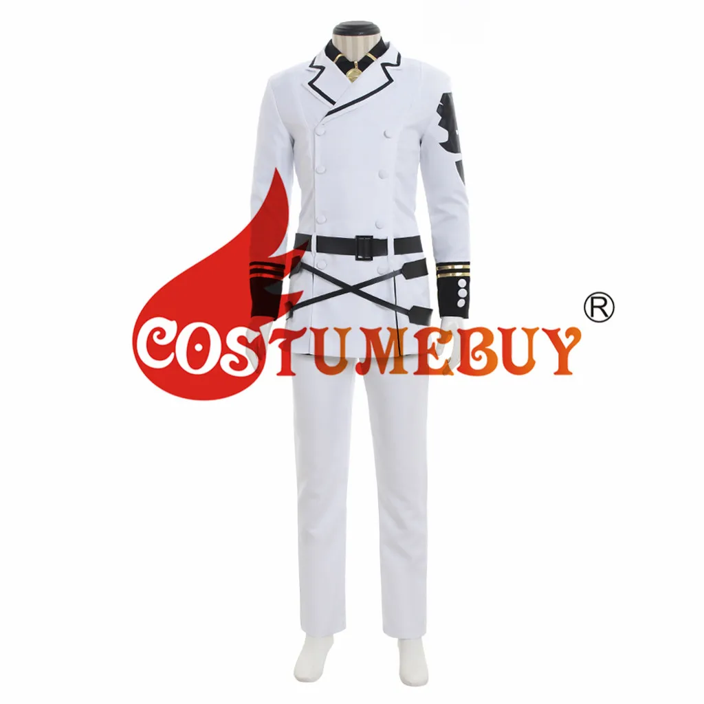 Costumebuy последний Серафим MIKAELA Hyakuya косплей костюм Взрослый мужской униформа белый костюм Плащ Хэллоуин наряды индивидуальный заказ
