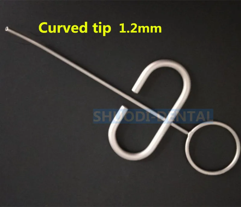 1 pcs 1.2mm Curved Стоматологический имплантат лабораторный миксер чаша стоматологический инструмент Bone Well зубной инжектор Порошковая ложка - Цвет: 1 pcs 1.2mm Curved