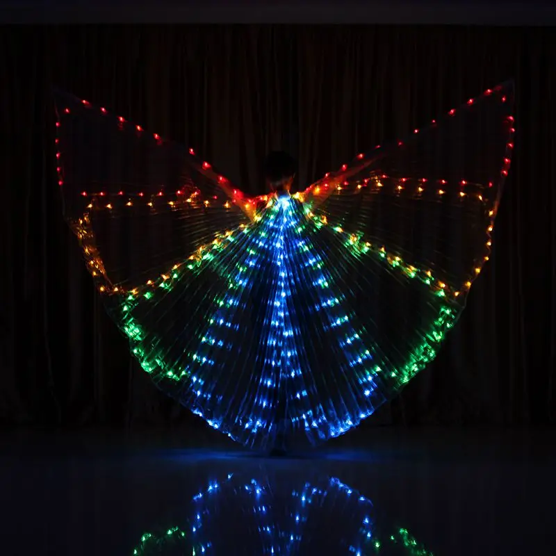 

Belly Dance Wings Bee-style LED Lighted Big Dancing Wings 360 Degree Big Wings Dancing Glowing Props Excluding Battery