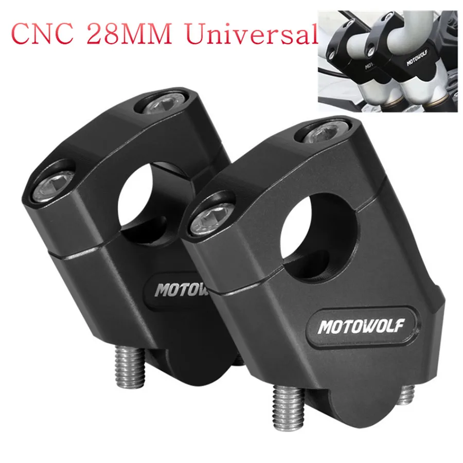 

CNC Motorcycle Handlebar Riser Mount Clamp Aluminum Alloy For 28mm 1 1/8" Bars Clamp