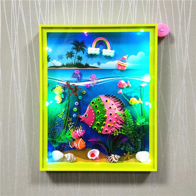 Стиль Детские креативные DIY рамки декоративная живопись 3D морской мир ручной работы наклейки материал коробка