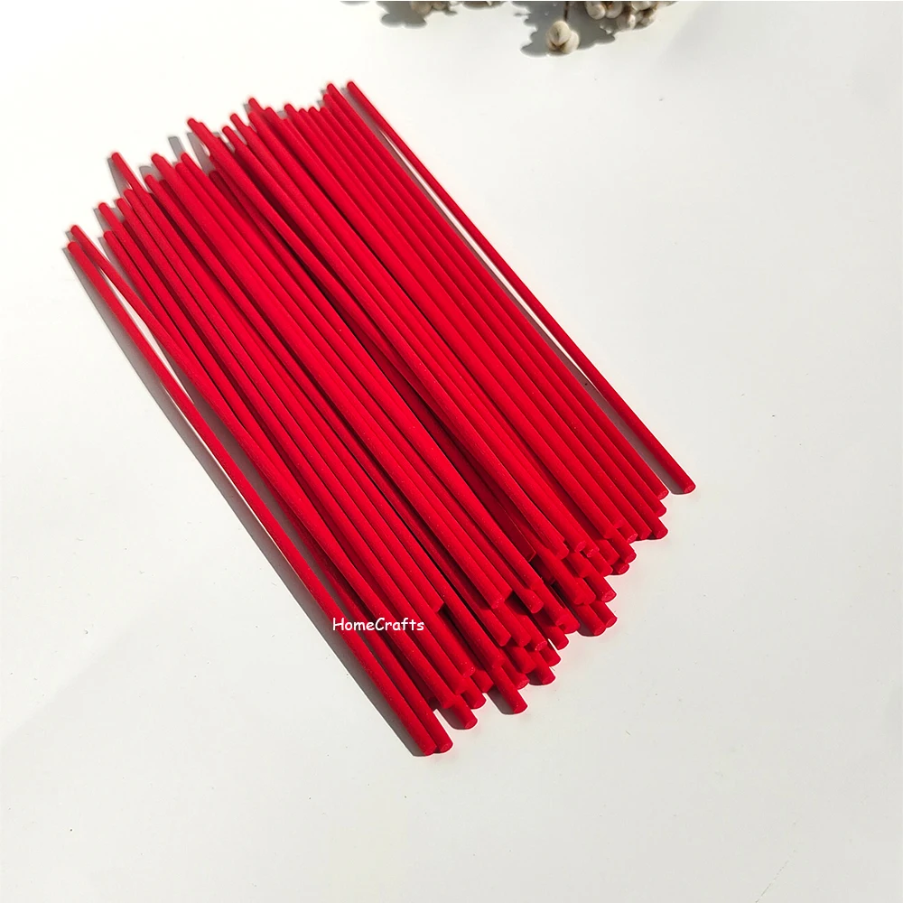 3mmx18cm Red Reed Diffuser Replacement Stick DIY Handmade Home Decor Extra Thick Fiber Rattan Reed Oil Diffuser Refill Sticks