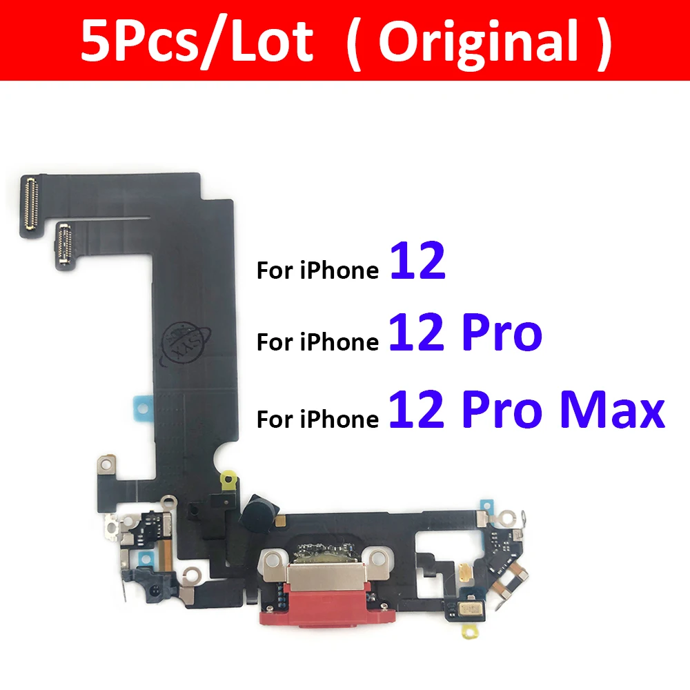 

5Pcs/Lot, New For iPhone 12 Pro Max Dock Connector Micro USB Charger Charging Port Flex Cable Board With Microphone