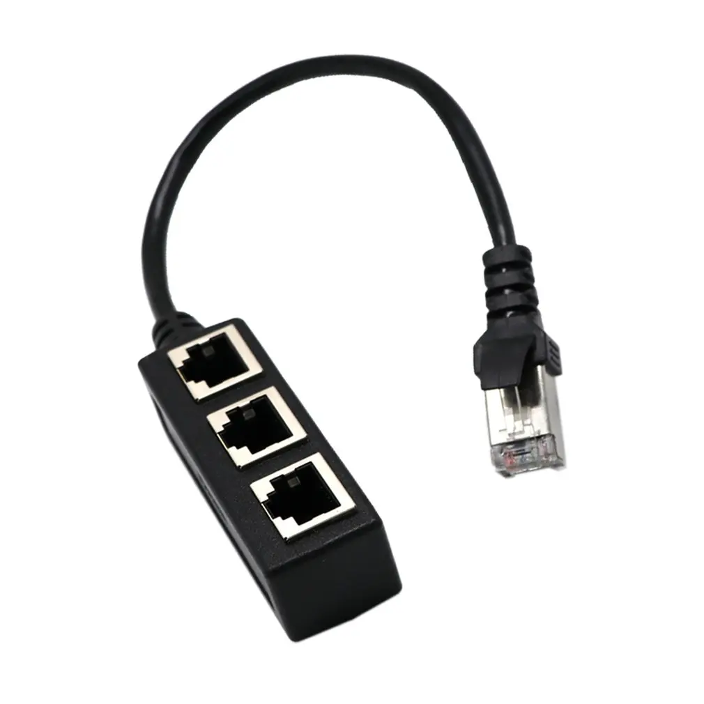 

Разветвитель Ethernet RJ45, кабельный адаптер с 1 на 3 порта, сетевой разъем LAN для сетевого удлинителя, 1 штекер на 2/3 гнездо, Лидер продаж