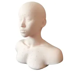Голова манекена с закрытыми глазами с акупунктурным массажем для иглоукалывания плеч, для наращивания ресниц, модель головы для практики