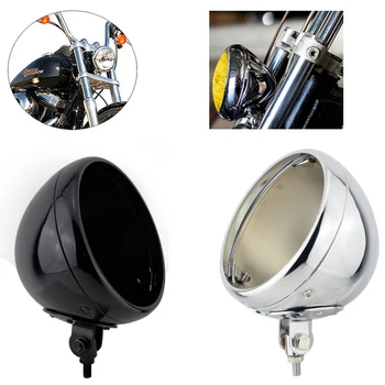 

7" Motorcycle LED Bottom Mount Vintage Headlight Shells Lamp 7 inch led Light Housing Cover For Kawaski Honda Yamaha Suzuki
