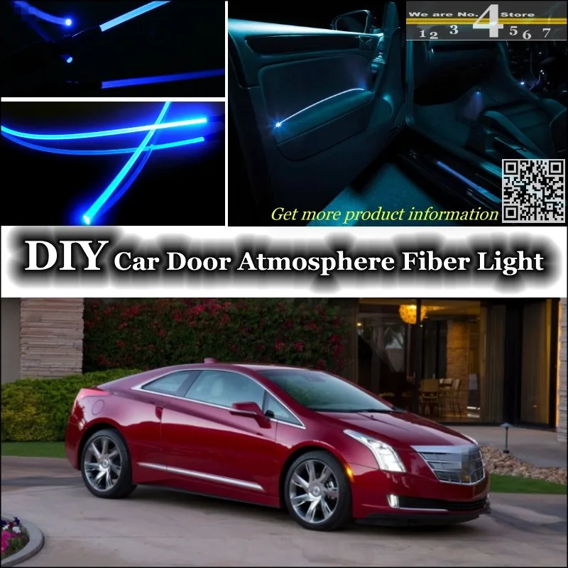 Для Cadillac ELR внутренний окружающий свет тюнинг атмосферу волоконно-оптический ленточный свет внутри дверной панели llumination тюнинг