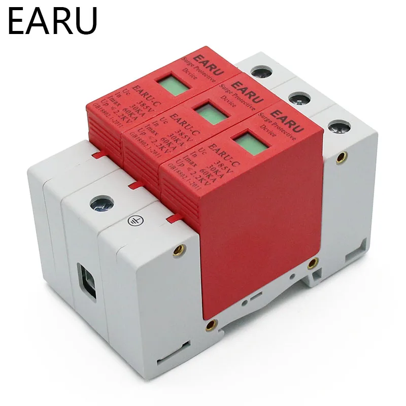 1 шт. AC SPD 3 P 3 фазы 30KA~ 60KA 385V дом защита от атмосферного перенапряжения защитное Низковольтное предохранительное устройство OEM завод