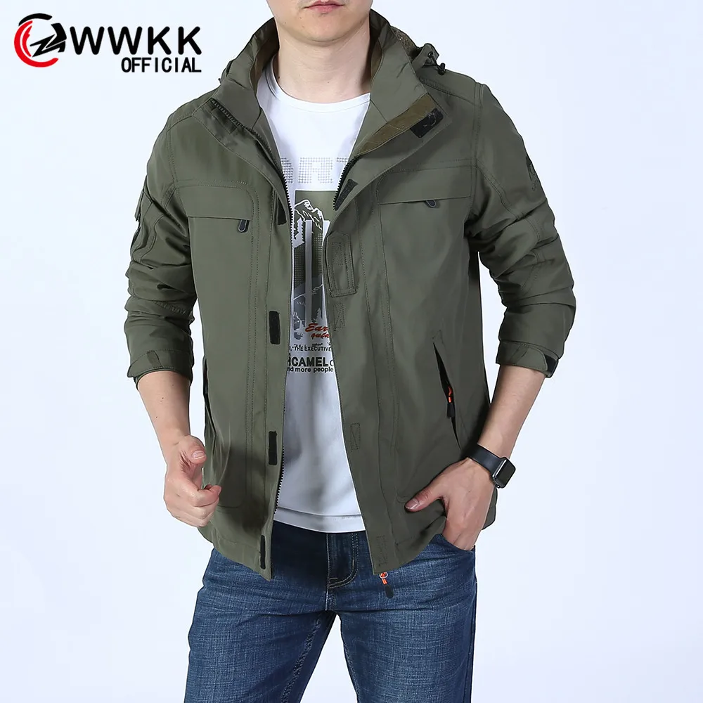 Новая модная водонепроницаемая кожаная куртка-пилот с капюшоном WWKK 2019 уличная