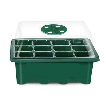 

2Pcs Seed Starter Trays Seedling Tray 12 Cells Humidity Adjustable Plant Starter Kit Greenhouse Grow Tray