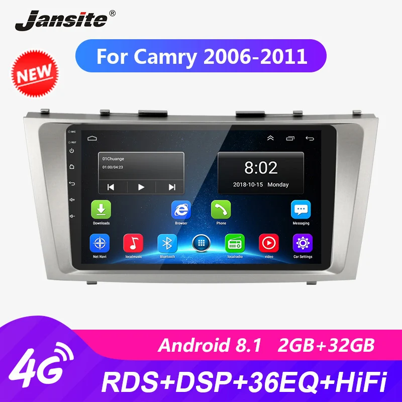 

Jansite R9 9" Android Car Radio For Toyota Camry 2006-2011 RDS DSP Touch screen player HIFI function autoradio video with frame
