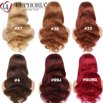

Brazilian Full Machine Made Wigs Body Wave Human Hair Wigs With Bangs Brazilian Remy Hair Wigs Honey Blonde 27 99J Red EUPHORIA