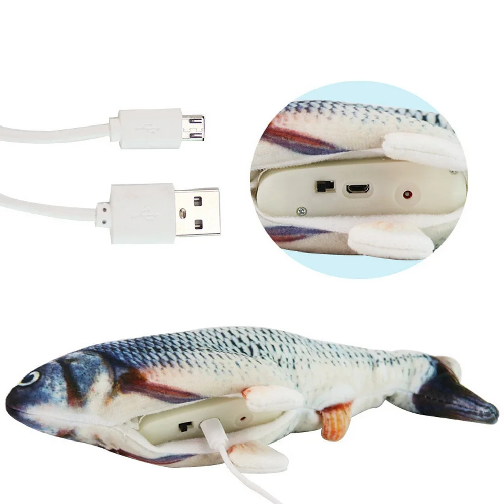 Электронная игрушка для кошек 3D Рыба электрическая USB зарядка имитация рыбы