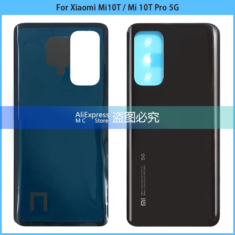 New For Xiaomi Mi 10T / Mi 10T Pro 5G Battery Back Cover 3D Glass Panel Rear Door Mi10T Battery Housing Case Adhesive Replace android mobile frame