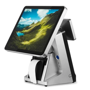 

POS system 15 inch capacitive touch screen POS terminal with built-in VFD and 80mm printer for Wholesale store